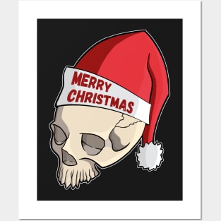 Gothic Skull Head Santa Christmas Funny product Posters and Art